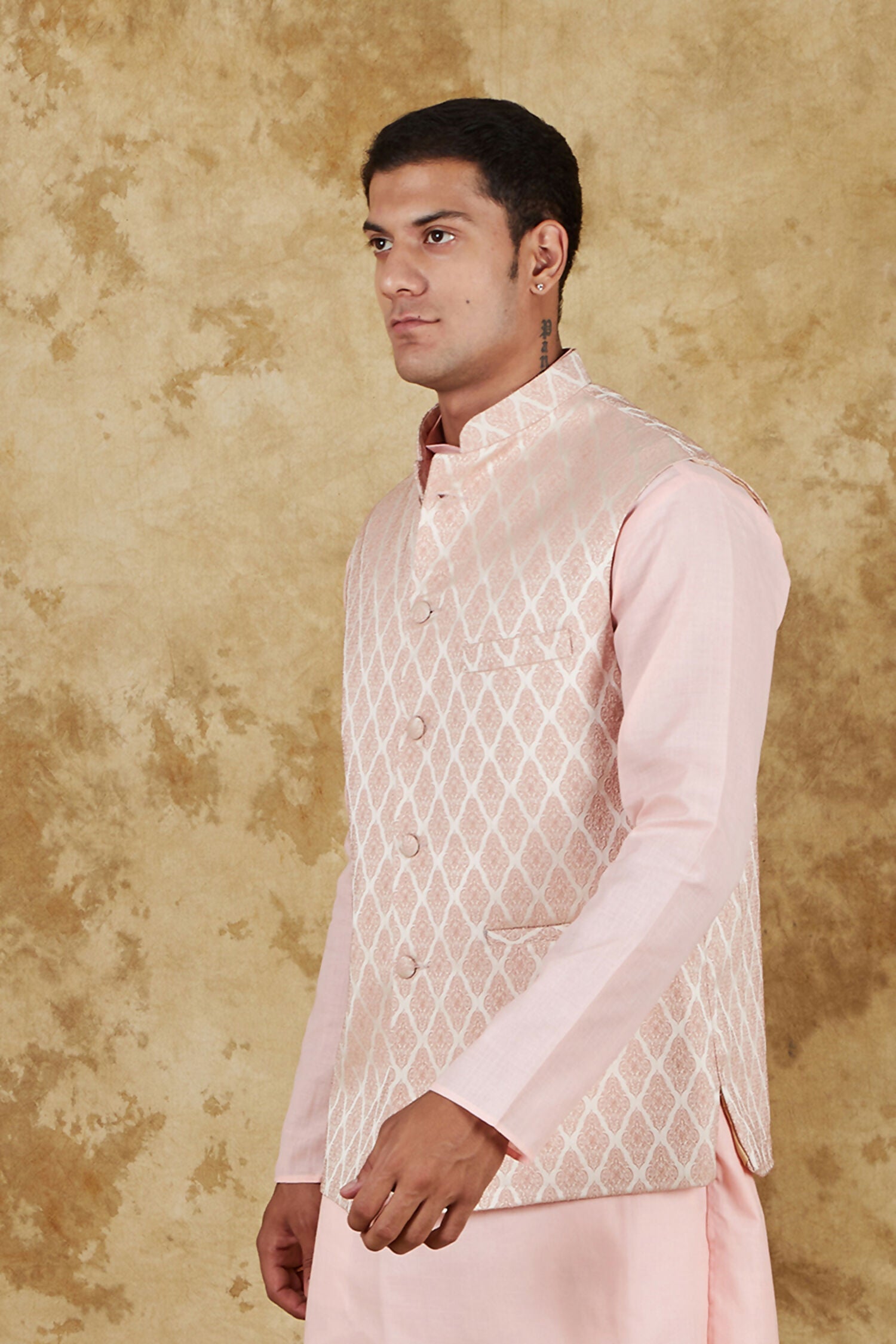 Bluesaanchi Men's Jacquard Rosy Waistcoat - Distacart