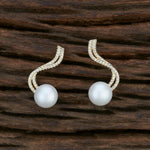 Thumbnail for Joban Fashion Women Brass Golden White Ad Earrings - Distacart