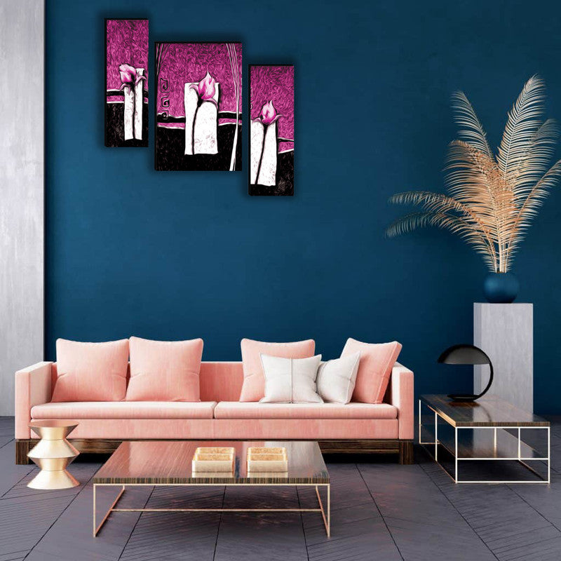 Tehzeeb Creations Set Of 3 Digital Wall Painting - Distacart