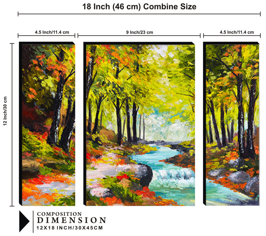 Tehzeeb Creations Set Of 3 Digital Wall Painting