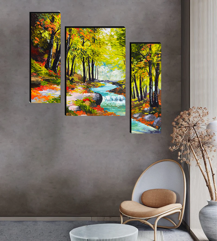 Tehzeeb Creations Set Of 3 Digital Wall Painting - Distacart