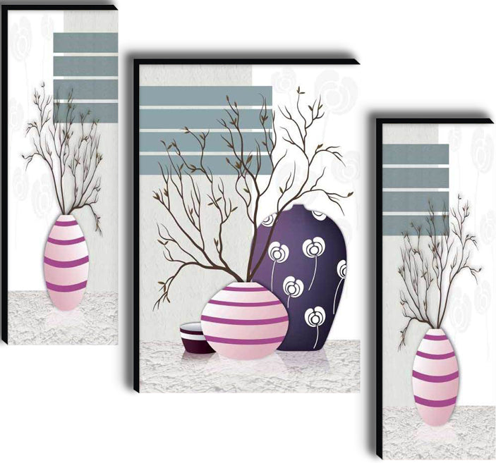Tehzeeb Creations Set Of 3 Digital Wall Painting - Distacart