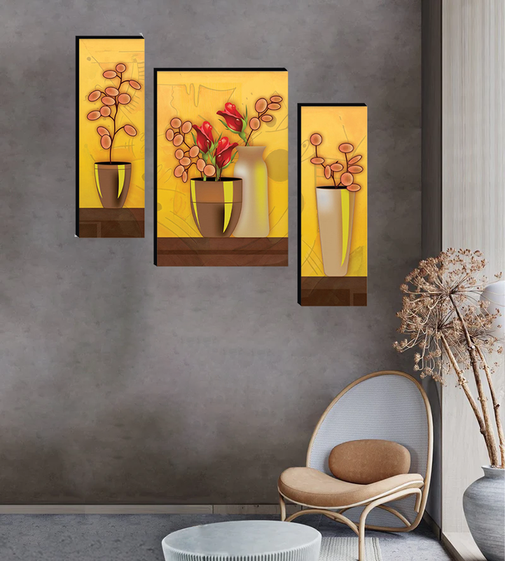 Tehzeeb Creations Set Of 3 Digital Wall Painting - Distacart