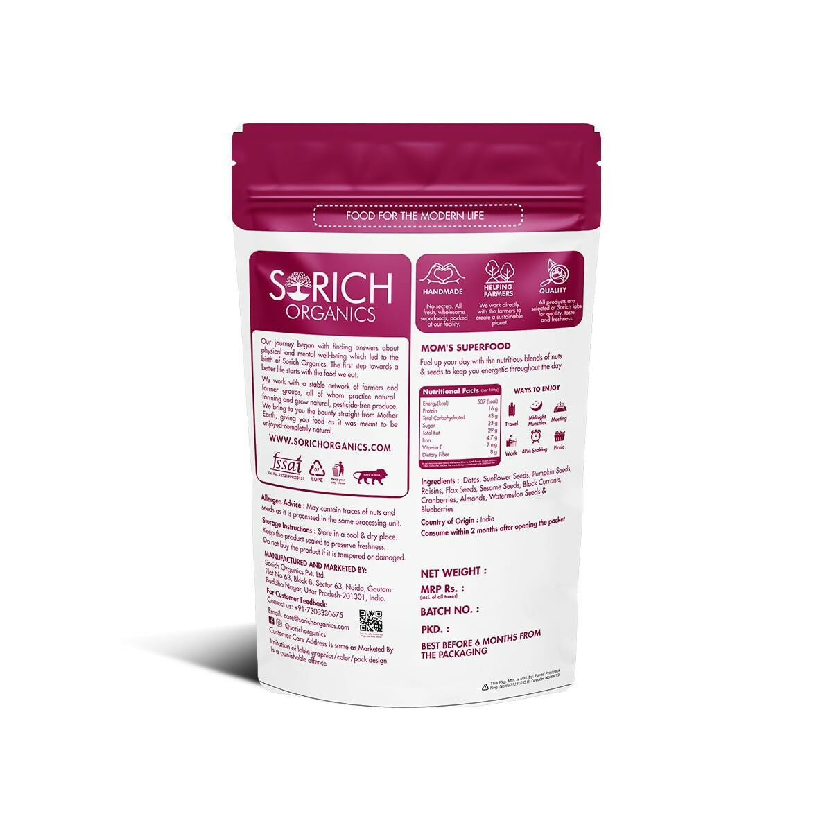Sorich Organics Mother's Superfood Mix Nuts & Seeds - Distacart