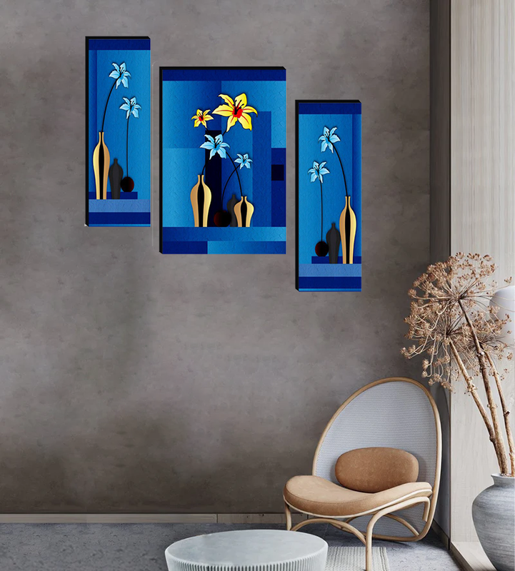 Tehzeeb Creations Set Of 3 Digital Wall Painting - Distacart