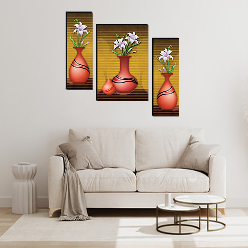 Tehzeeb Creations Set Of 3 Digital Wall Painting - Distacart