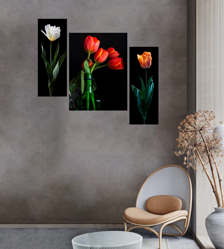 Tehzeeb Creations Set Of 3 Digital Wall Painting - Distacart