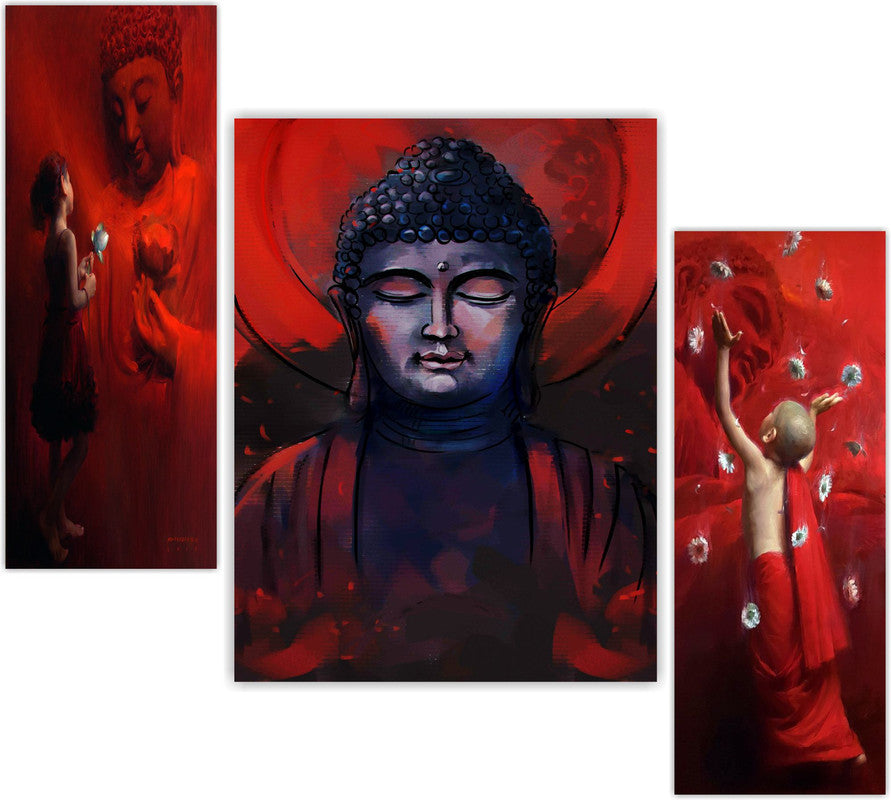 Tehzeeb Creations Set Of 3 Digital Wall Painting - Distacart