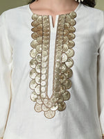 Thumbnail for Sangria Embroidered Regular Gotta Patti Kurta with Palazzos