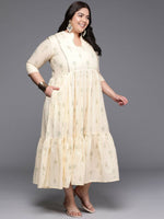 Thumbnail for Ahalyaa Women's Traditional wear Ethnic Dress - Off White - Distacart