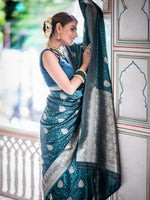Thumbnail for Preksha Creation Banarasi Soft Silk Women Dark Blue Saree - Distacart
