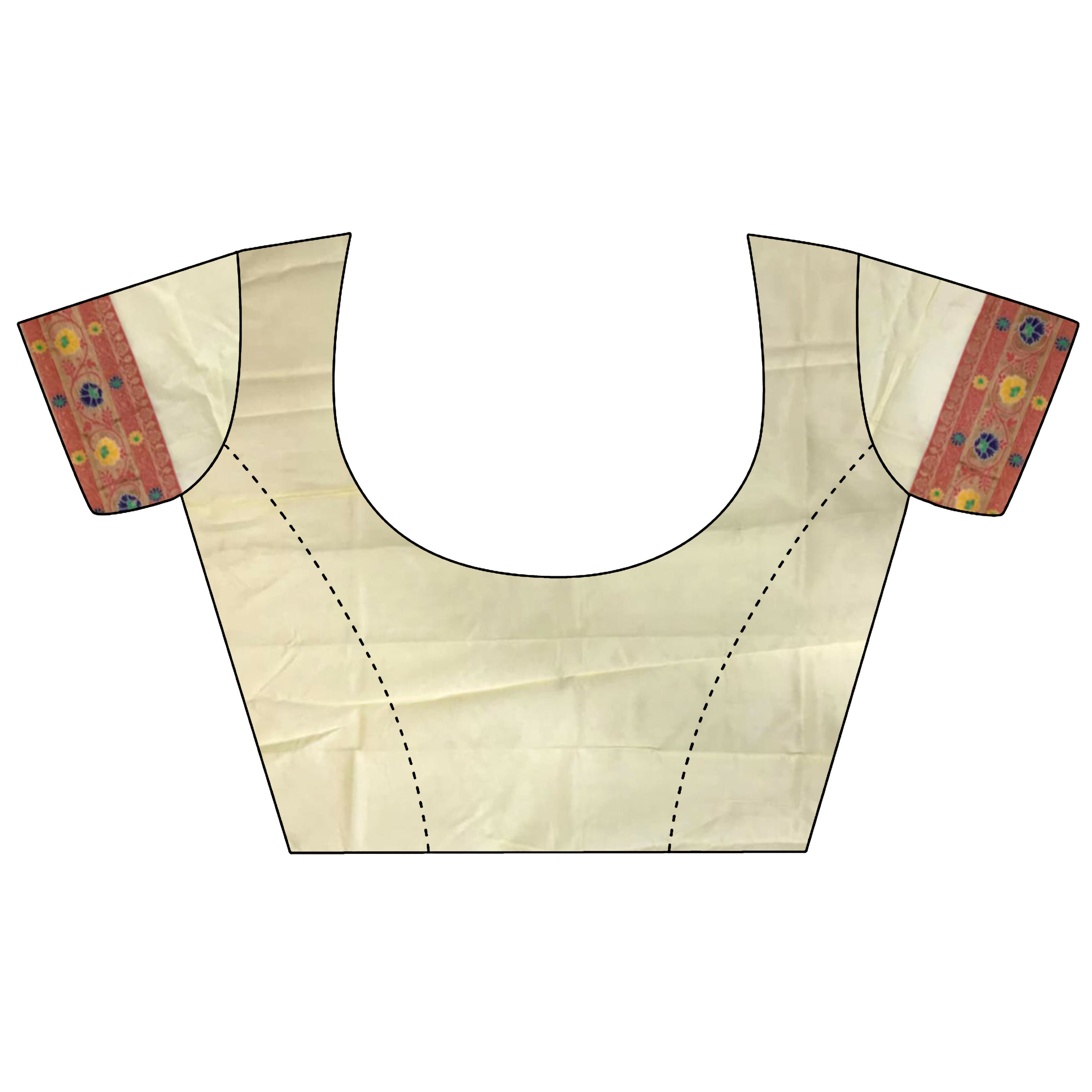 Joban Fashion Cream Banarasi Soft Silk Woven Saree