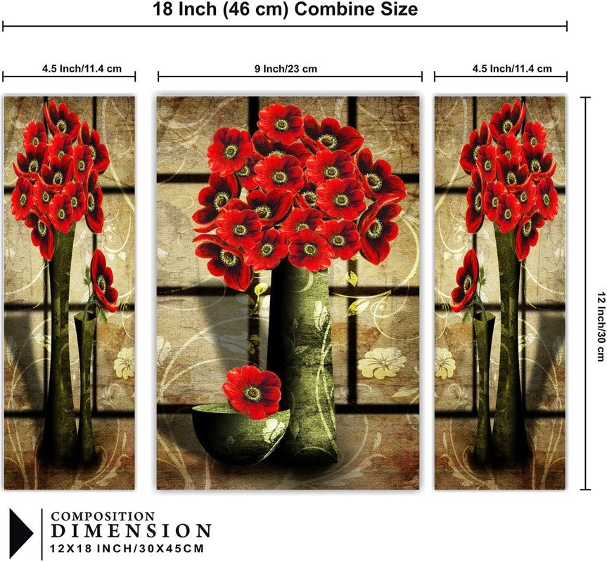 Tehzeeb Creations Set Of 3 Digital Wall Painting