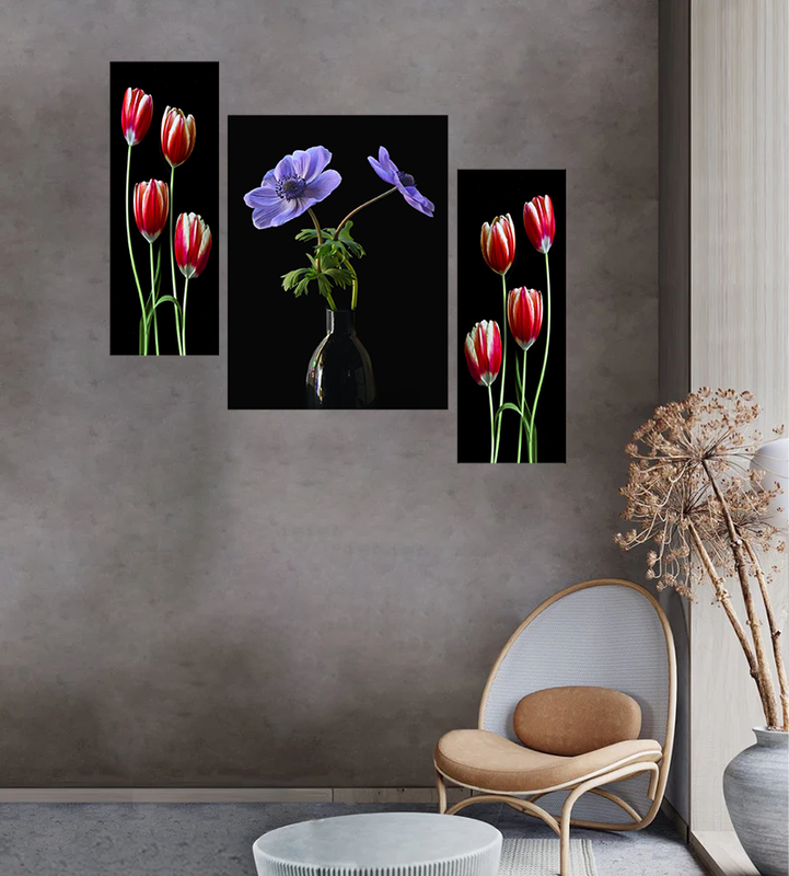 Tehzeeb Creations Set Of 3 Digital Wall Painting - Distacart