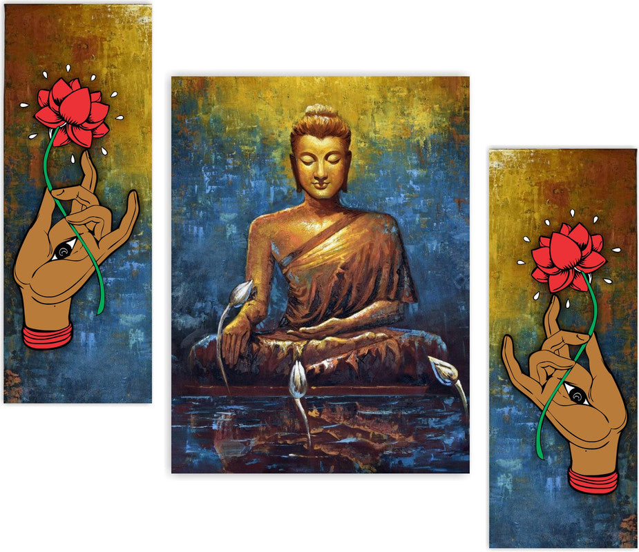 Tehzeeb Creations Set Of 3 Digital Wall Painting