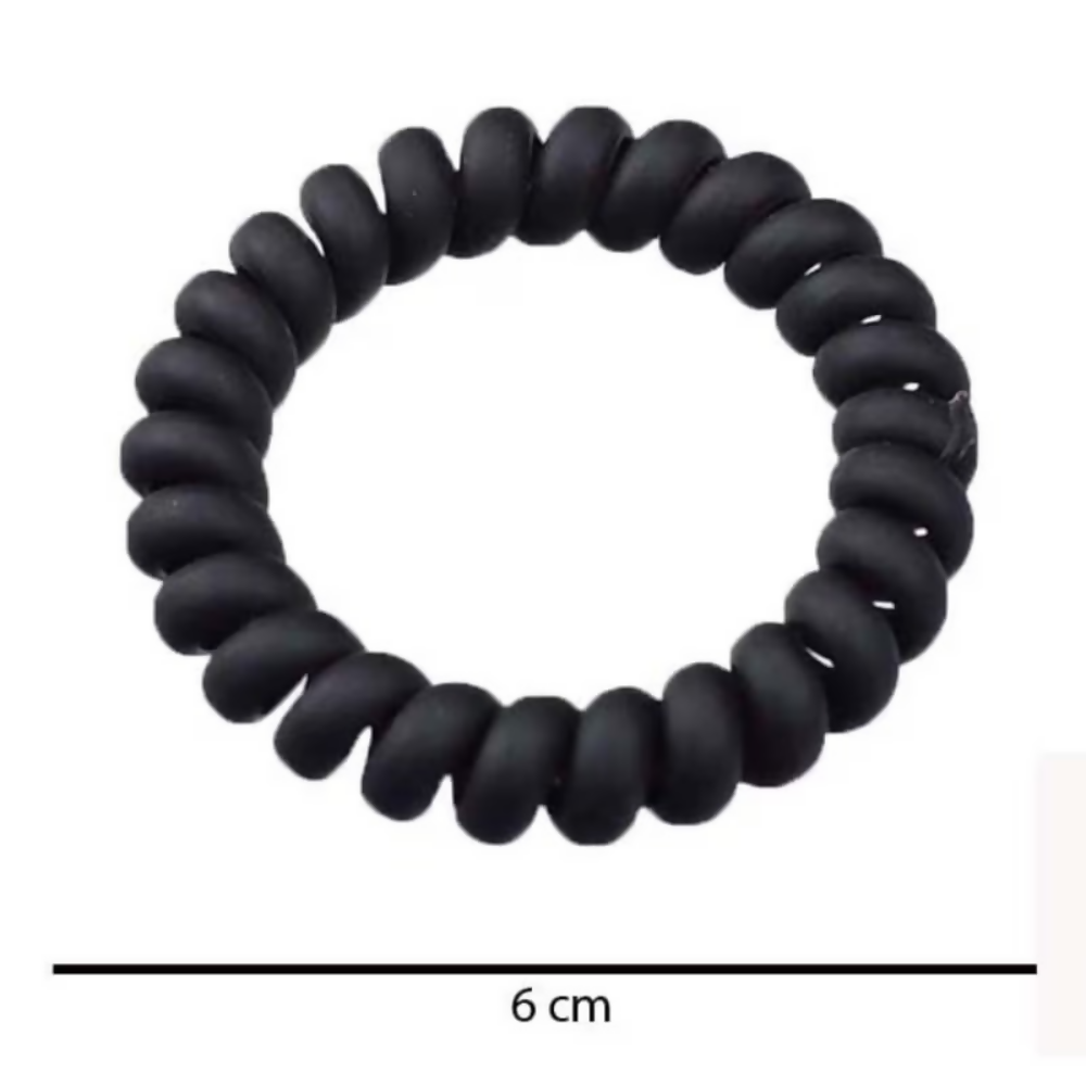 Bronson Professional Spiral Hair Ties Rubber Band - Dark Brown - Dista