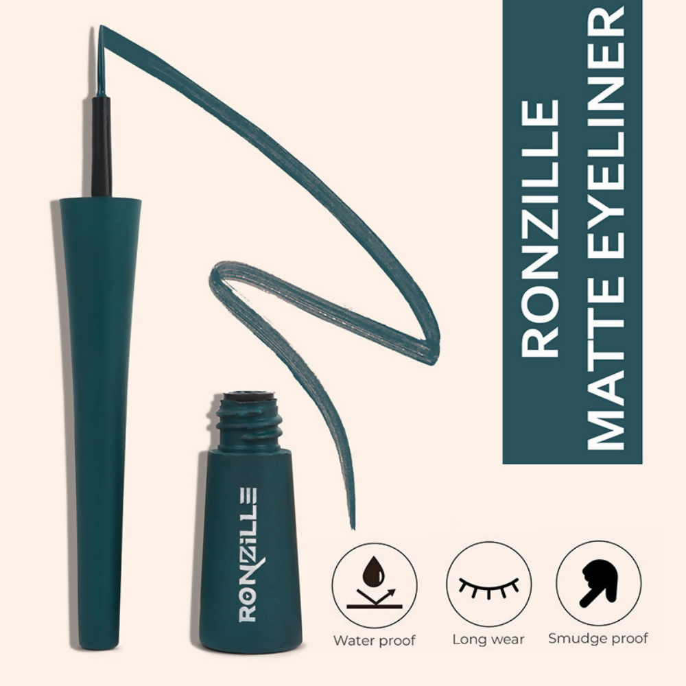 Ronzille Smudgeproof And Waterproof Liquid Matte Eyeliner - Green - Dista