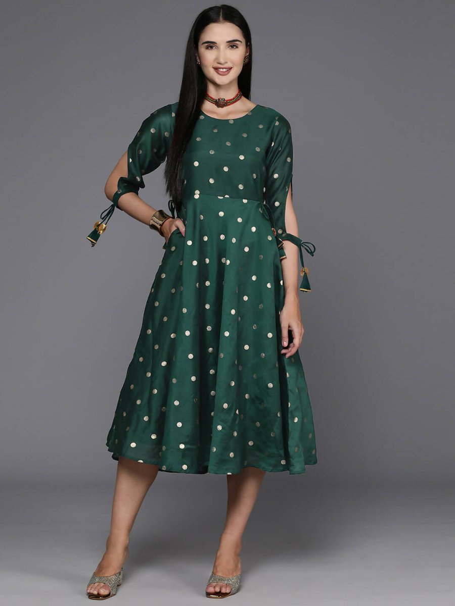 Ahalyaa Women's Traditional wear Ethnic Dress - Green - Distacart