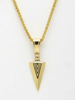 Thumbnail for NVR Men's Arrow Shaped Gold Plated Pendant with Chain - Distacart