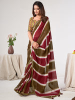 Thumbnail for NOZ2TOZ Women's Georgette Mustard Embellished Designer Saree With Blouse Piece - Distacart