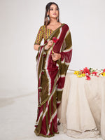 Thumbnail for NOZ2TOZ Women's Georgette Mustard Embellished Designer Saree With Blouse Piece - Distacart