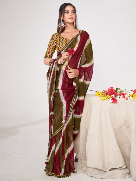 NOZ2TOZ Women's Georgette Mustard Embellished Designer Saree With Blouse Piece - Distacart