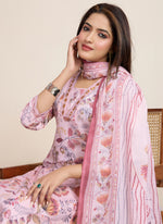 Thumbnail for Prazu Fashion Baby Pink Printed Cotton Blend Festival Wear Salwar Suit - Distacart