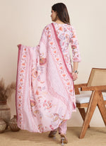 Thumbnail for Prazu Fashion Baby Pink Printed Cotton Blend Festival Wear Salwar Suit - Distacart