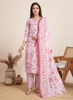 Thumbnail for Prazu Fashion Baby Pink Printed Cotton Blend Festival Wear Salwar Suit - Distacart