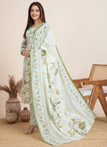 Thumbnail for Prazu Fashion Off White Printed Cotton Blend Festival Wear Salwar Suit - Distacart
