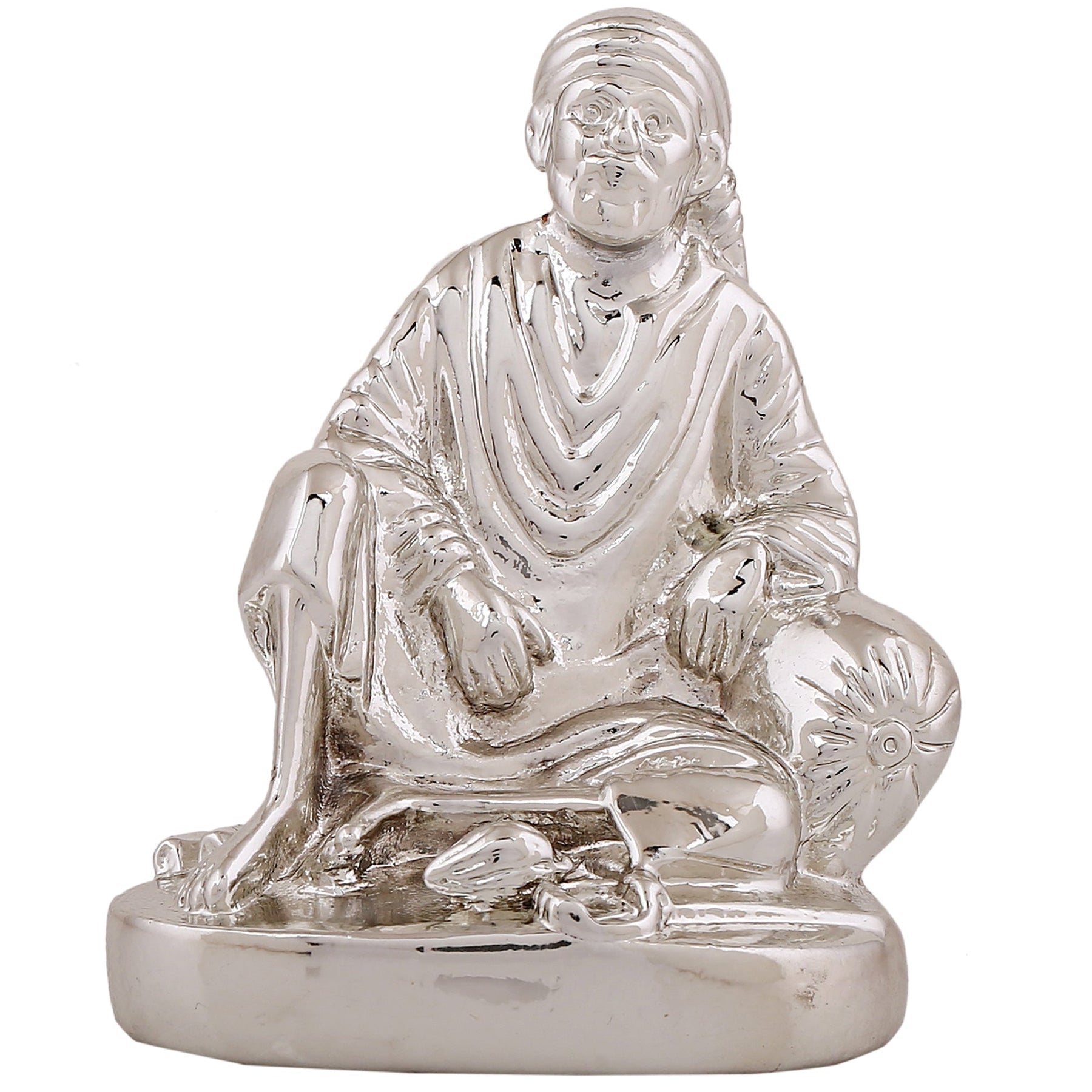 Estele Rhodium Plated Sirdi Wale Sai Baba Idol for Home/Car decor - Distacart