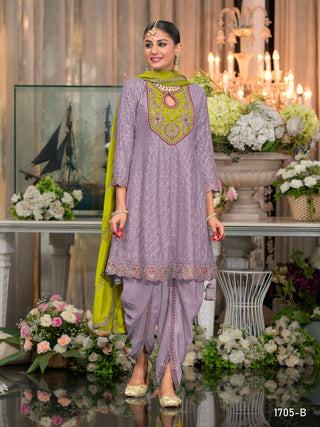Aarshi Fashions Purple Dhoti Wedding Suit