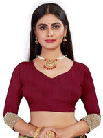 Thumbnail for Vamika Weaving Banarasi Jacquard Maroon Kanjivaram Saree - Distacart