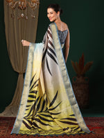 Thumbnail for NOZ2TOZ Women's Organza Navy Blue Printed Designer Saree With Blouse Piece - Distacart