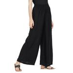 Thumbnail for Black Rayon Ankle Length Palazzo - Hiral Fashion
