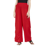 Thumbnail for Red Rayon Ankle Length Palazzo - Hiral Fashion