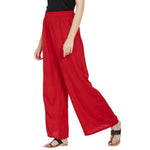 Thumbnail for Red Rayon Ankle Length Palazzo - Hiral Fashion