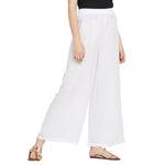 Thumbnail for White Rayon Ankle Length Palazzo - Hiral Fashion