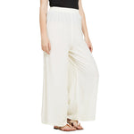 Thumbnail for Off White Rayon Ankle Length Palazzo - Hiral Fashion
