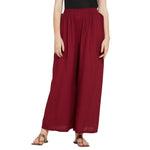 Thumbnail for Maroon Rayon Ankle Length Palazzo - Hiral Fashion