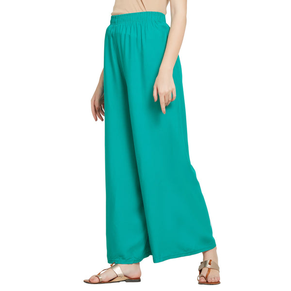 Rama Plain Rayon Ankle Length Palazzo - Hiral Fashion