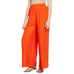 Thumbnail for Orange Rayon Ankle Length Palazzo - Hiral Fashion