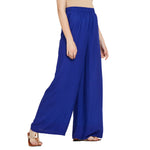 Thumbnail for Royal Blue Rayon Ankle Length Palazzo - Hiral Fashion