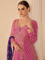 Thumbnail for Aarshi Fashions Rose Pink Pure Georgette Full Stitched Suit - Distacart