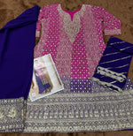 Thumbnail for Aarshi Fashions Rose Pink Pure Georgette Full Stitched Suit - Distacart