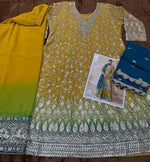 Thumbnail for Aarshi Fashions Yellow Pure Georgette Full Stitched Suit - Distacart