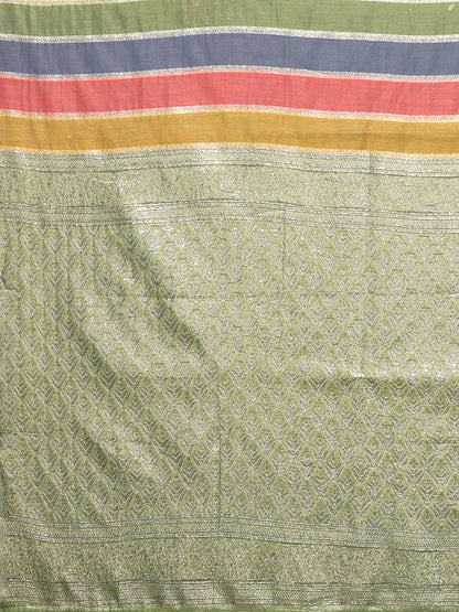 Janasya Multicolor Cotton Striped Woven Saree - Distacart