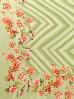 Thumbnail for Janasya Light Green Georgette Floral Printed Saree