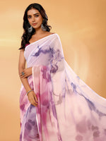 Thumbnail for Janasya Multicolor Georgette Ombre Printed Saree