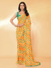 Janasya Orange Georgette Leheriya Printed Saree - Distacart